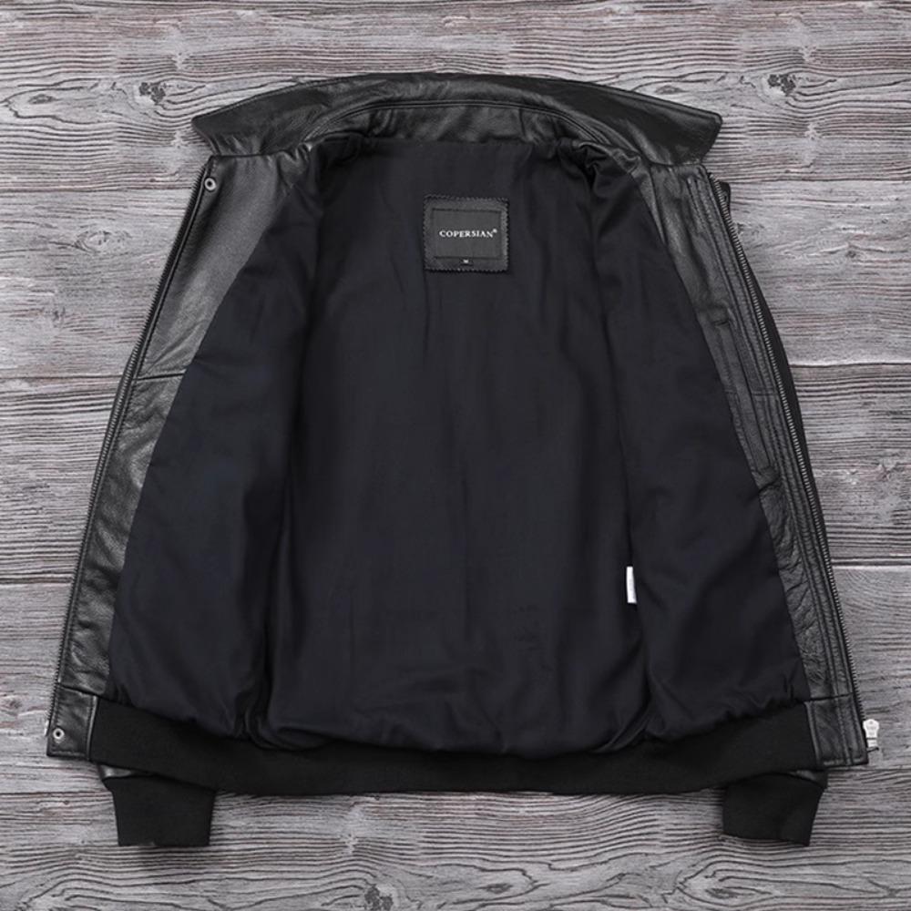 Chinese Size Genuine Leather Jacket for Men Real Cowhide Skin Military A2 Flight Suit Embroidered Pilot Coats Mens Aviation Clothing Autumn