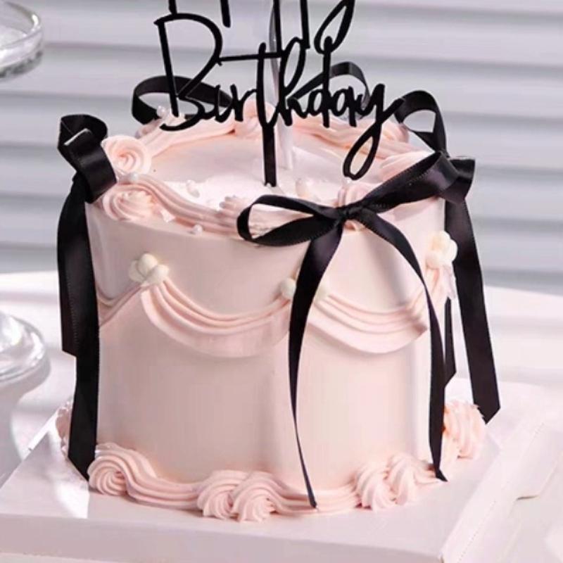 Modelo de Bolo de Aniversário de Simulação 6 Polegadas / 15cm Estilo Ballet Fada Fita Laço em Forma de Creme Adereço para Foto Decoração de Restaurante Exibição
