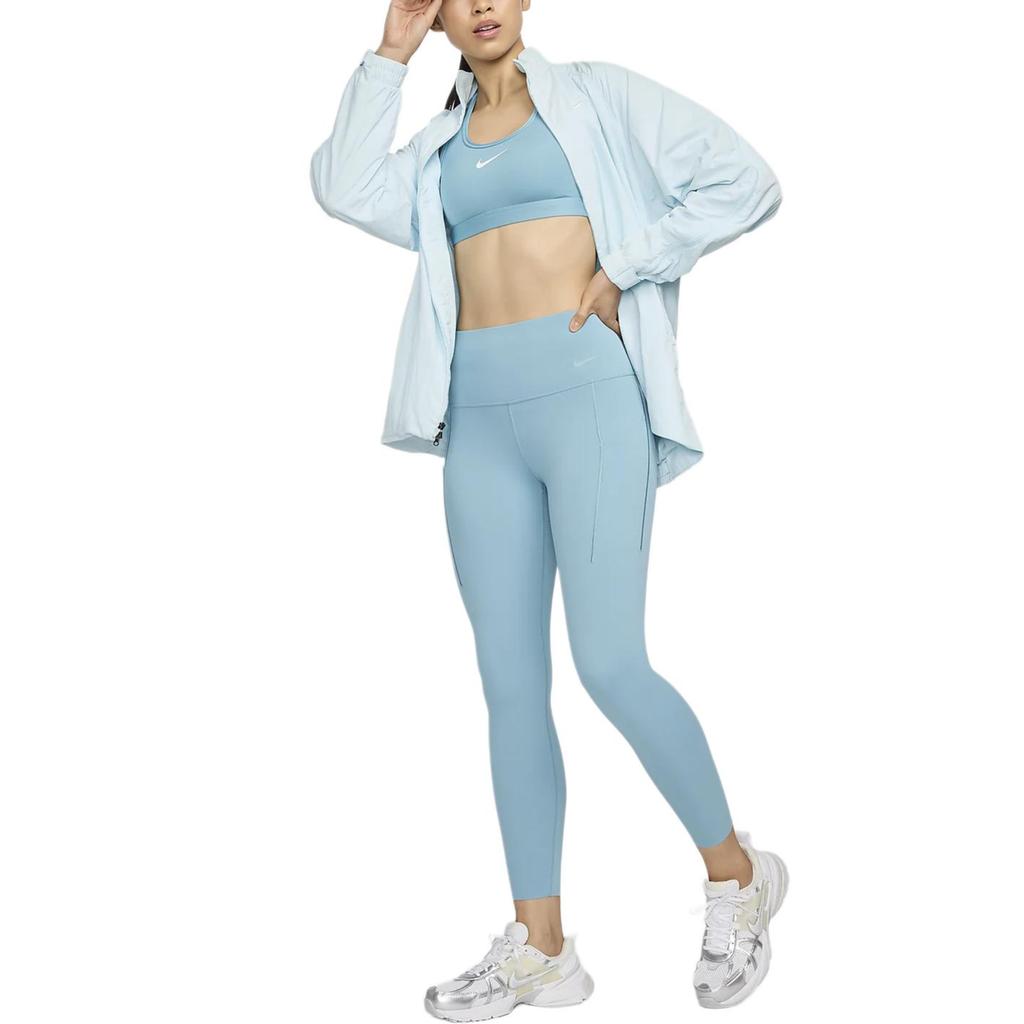 Nike Leggings Sportivi da Donna Universali Traspiranti ad Asciugatura Rapida a Vita Alta con Tasca a Nove Punti Leggings Blu Denim DQ5898-464