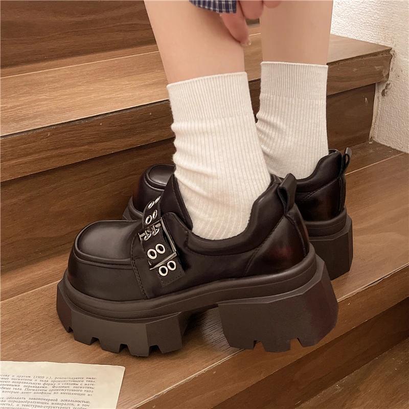 Vintage Black Women's Flat Shoes 2025 New Spring Autumn Versatile Skirt Mary Jane Shoes Round Toe EVA Sole Microfiber Leather