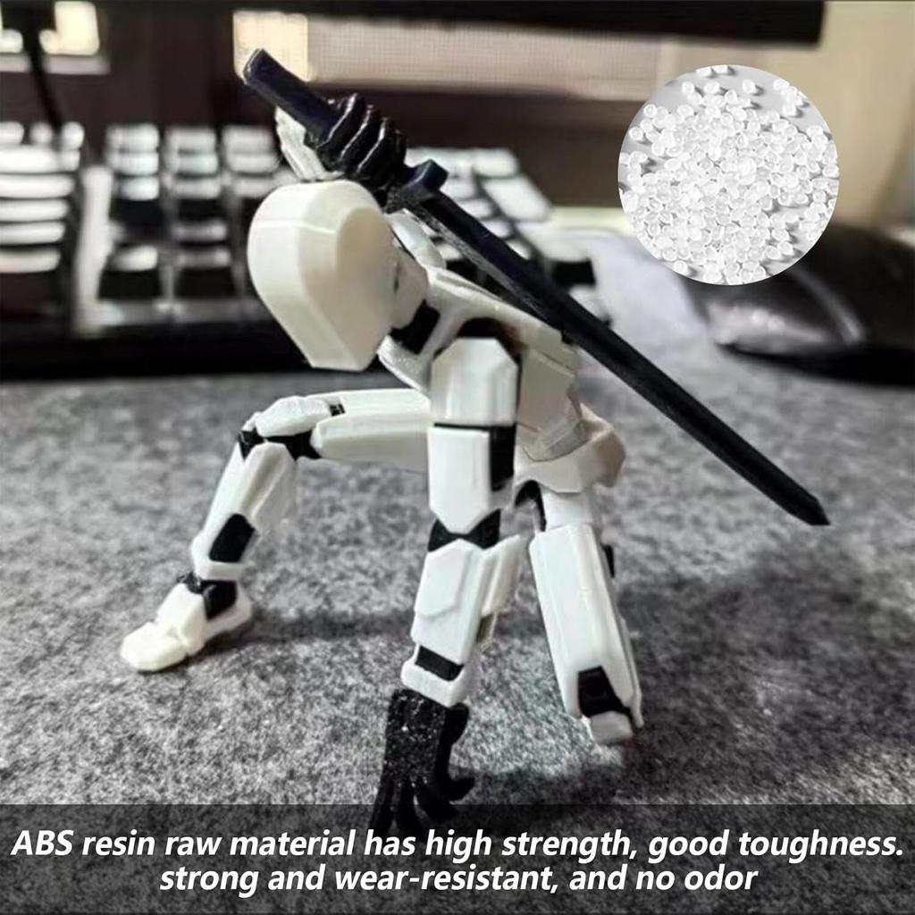 RSINC Action Figure, Stick Titans Portable Articular Mobile Robot Doll B & W B0DJJQWPL1