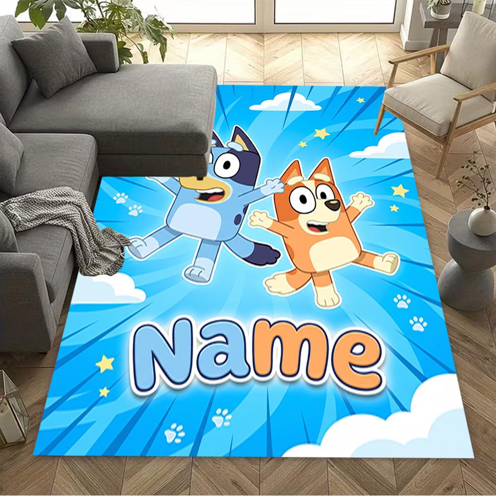 Beach Friends Adventure Personalized Text Floor Mat Perfect for Living Rooms Dormitory Game Room Balcony Anti-slip Rug Anime Office Decor