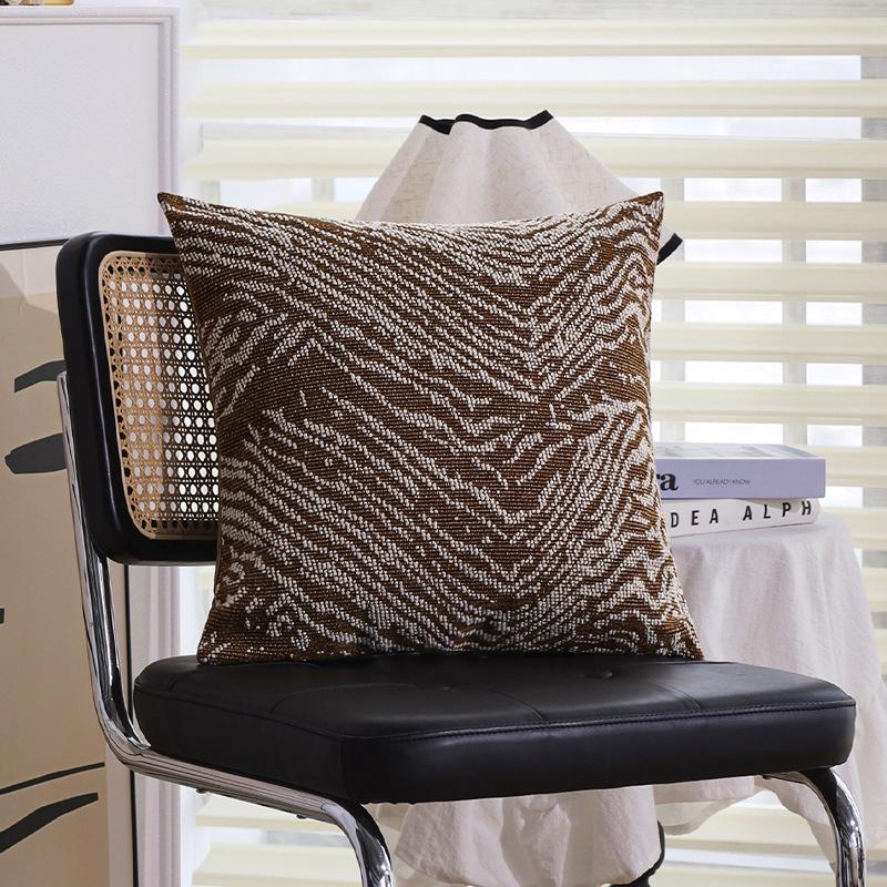 Brown Pillow Case, Light Luxury French Pillow, Living Room Sofa Bed Pillow, Bay Window Pillow, Waist Pillow