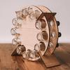 Adult Xmas Countdown Wine Rack Round Shape S Size Wood Countdown Calendar Xmas Wine Stand for Decoration