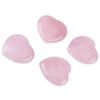 4pcs Rose Quartz Carved Heart shaped Pink Crystal Healing Stone Semi precious Gemstone Decor