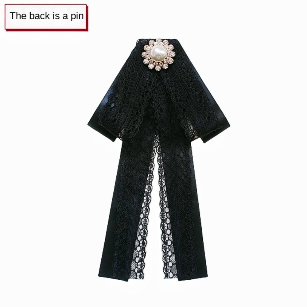 College Style Lace Ribbon Bowtie Elegant Collar Rhinestones Jewelry  Fashion Jewelry Gifts