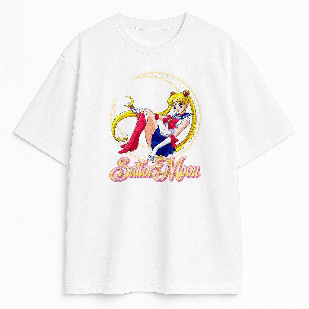 

2026 Fashion Cotton Sailor Moon Lost Americana Comfortable Breathable Y2K TShirt Summer Unisex Streetwear Parentchild Cotton Tee S