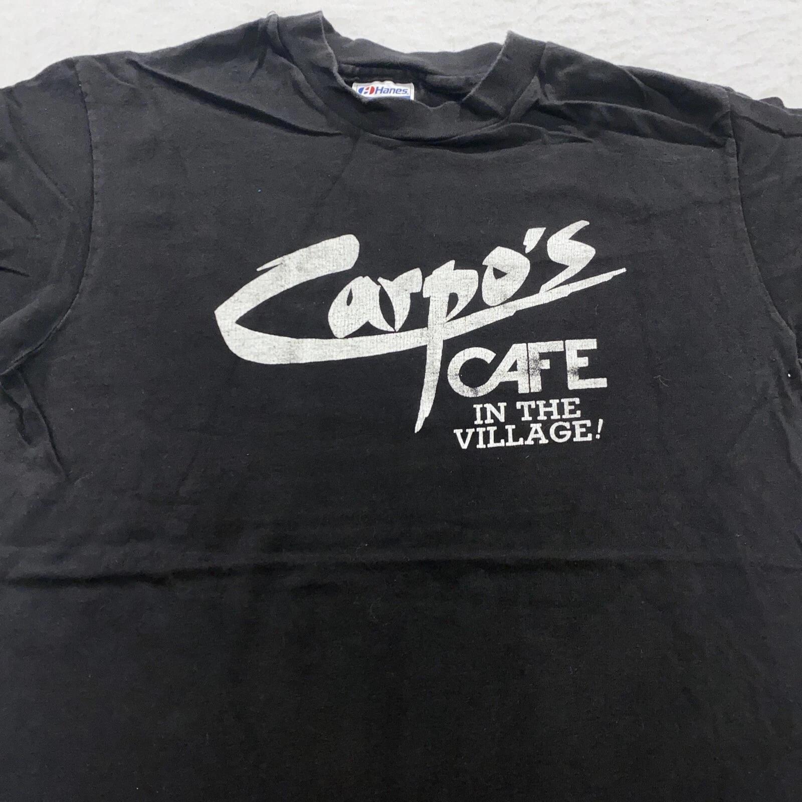 vtg 80s CARPO’S CAFE EAST VILLAGE NEW YORK CITY T-Shirt SMALL restaurant 3XL