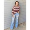 Neuer Eingang Vier Jahreszeiten Sehr Dehnbar Damen Zerrissen Schlaghose Denim Jeans Hoher Bund Elegant Knopf Dame Lange Denim Hose