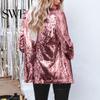 Dressy Sequin Coat Women's Jacket Shiny Open Front Blazer Evening Polyester Party Sparkly Long Sleeve Cardigan with Pockets Women