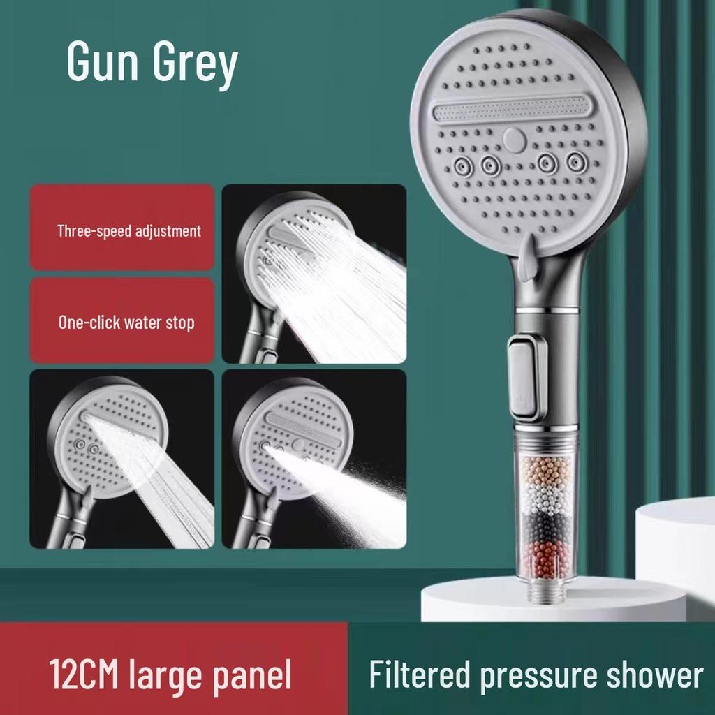 Five-Speed Large Panel Handheld Shower Head with Hose