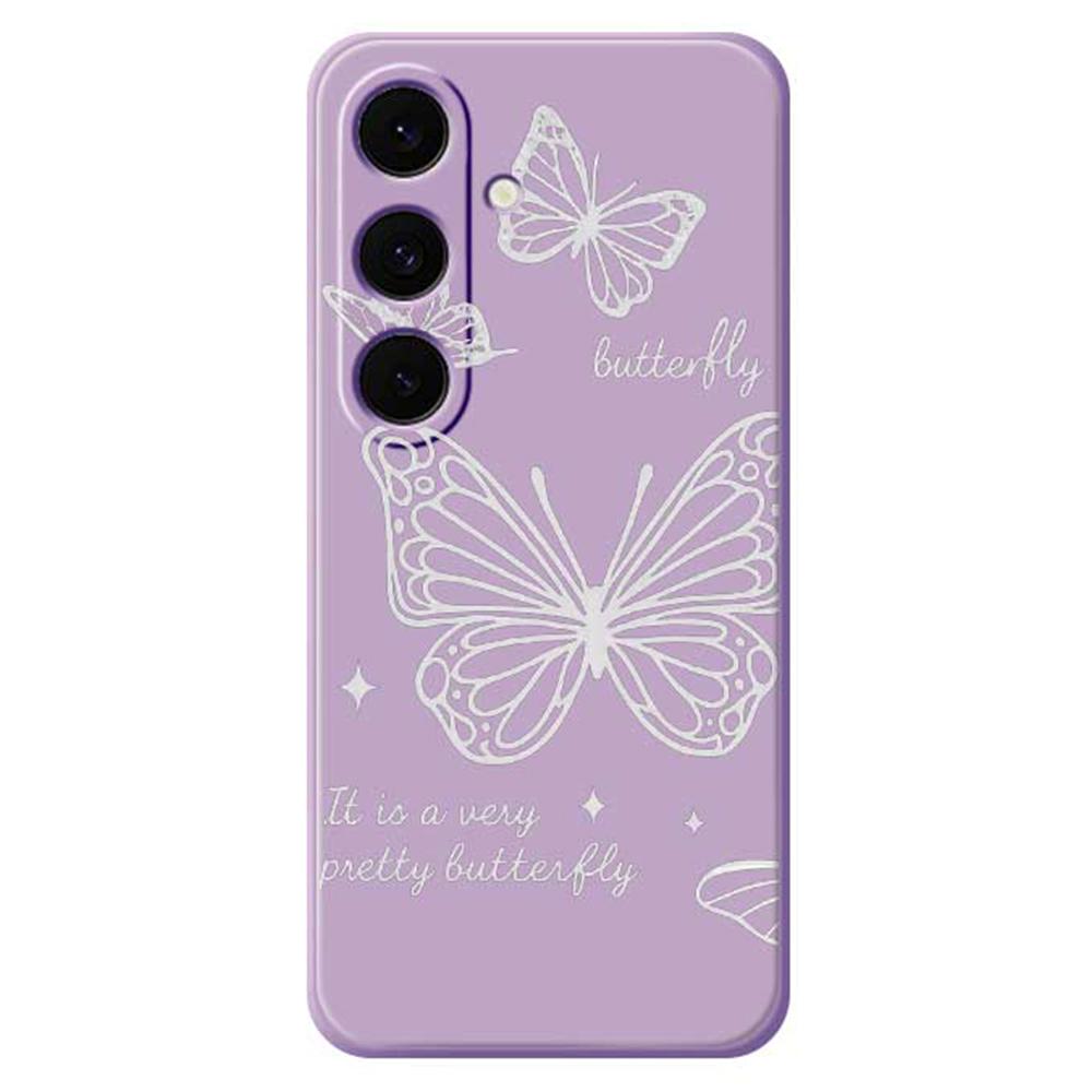 For Samsung Galaxy S25 FE Case Hollow Butterfly Pattern Printing Straight Edge TPU Phone Back Cover