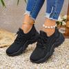 Women's Plus Size Fashion Knit Mesh Lace Up Breathable Casual Sneakers Lightweight Flexible Sole Walking Shoes for Daily Wear