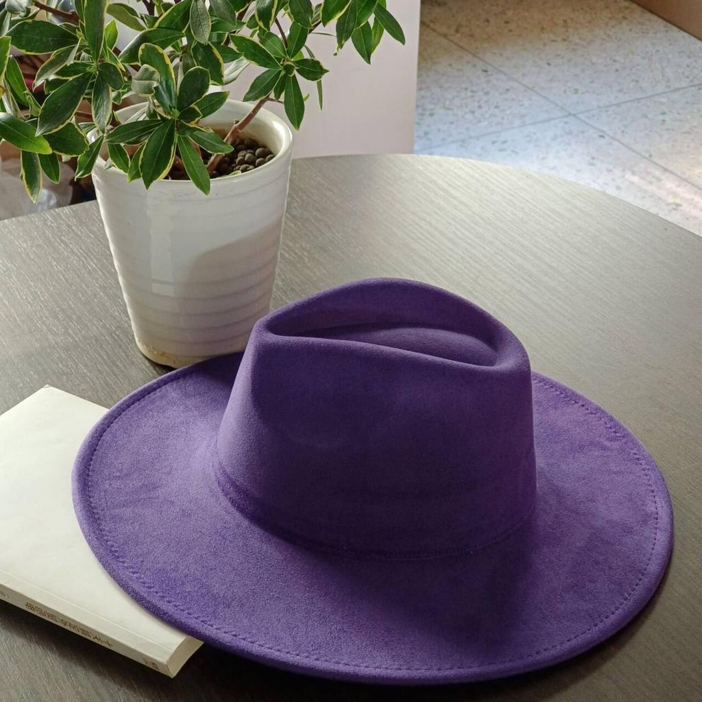 LIDHAY Western Style Suede Hat, Unisex Wide Brim Fedora Hat, Felt Panama Hat, Rancher Hat LIDHAY Western Style Suede Hat, Unisex