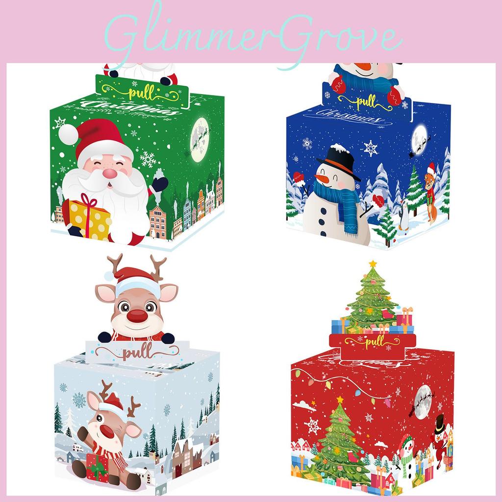 Christmas Themed Santa Claus Snowman Pattern Money Box With Durable Paper Material For Celebrations