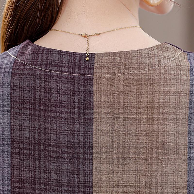Eleganta 2-delade Set för Kvinnor Plus Size Löst Vintage Tryck Hög Midja Byxset Sommar Casual Kläder för Medelålders Kvinnor
