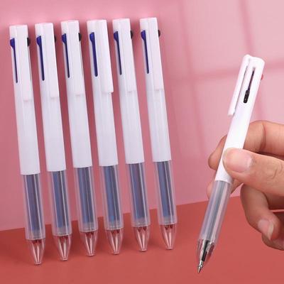 Hemu 3-Farben-Gelstift 0,5 mm für Schüler – Schwarze, rote und blaue Tinte in einem Multifunktionsstift