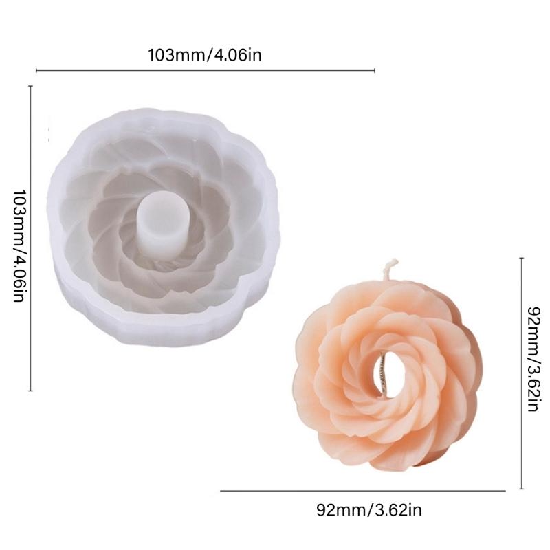 Food Grade Silicone Rings Flower Pillar Candle Mould Heat Resistant for Crafting and Home Decoration Projects