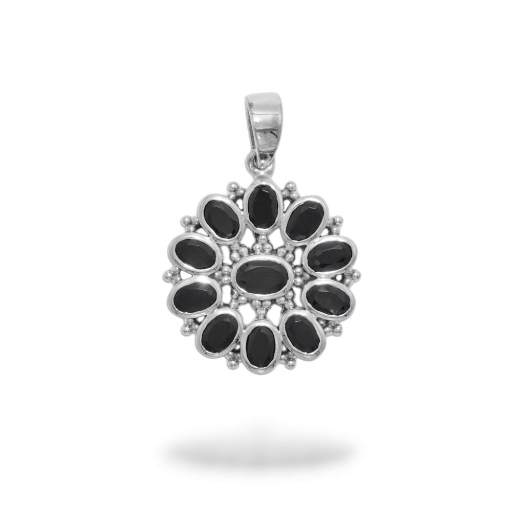 Citrine Floral Pendant, 925 Sterling Silver, Anniversary Gift