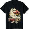 Two Rex 2nd Birthday Boy Second Dinosaur 2 Year Old Boys T-Shirt