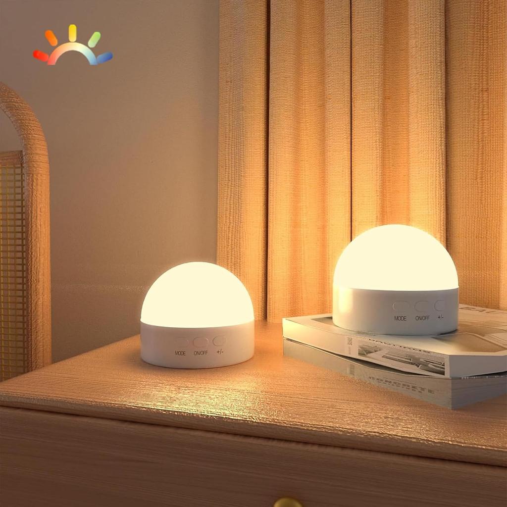 Kintion Portable Night Light, Rechargeable Dimmable 8 Color Lighting (1pcs) | 1800mAh Battery Small LED Lamp for Nursery, Baby, Kids and Adults