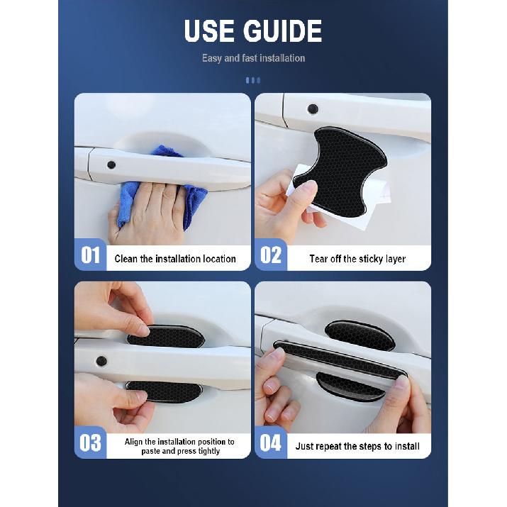 Car Door Handle Sticker Protective Film Door Bowl Protector Trim Sticker Universal Anti-Scratch Protection Car Handle Bowl Strip Interior Mirrors 6