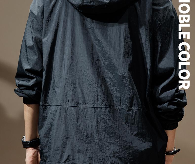 Herren Sommer Leichte UV-Schutz Kapuzen Outdoor Arbeitsjacke