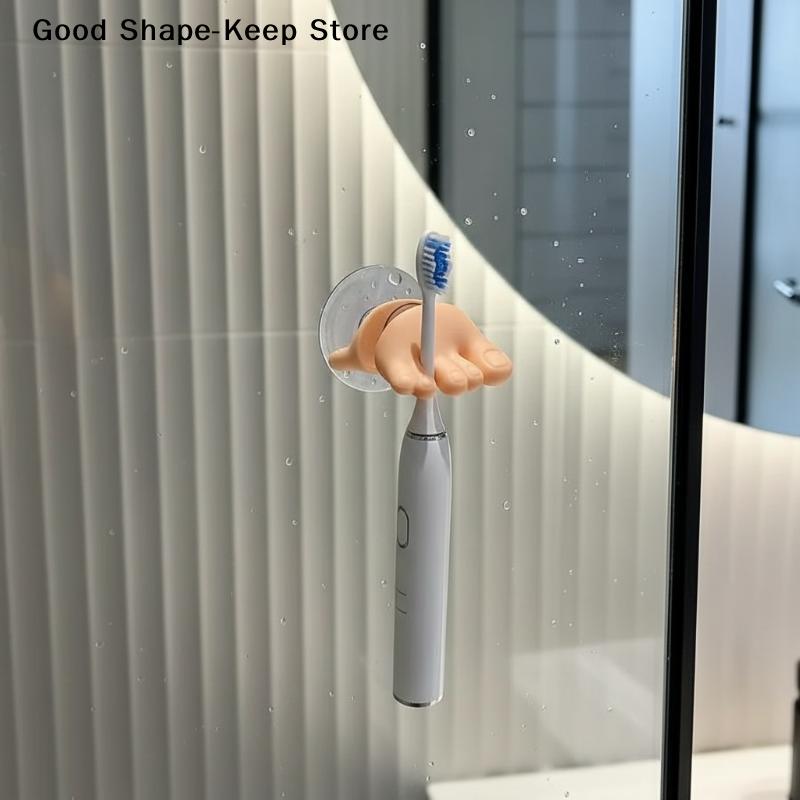 dailyToothbrush Holder with Suction Cup Funny Cartoon Storage Rack Kids Bathroom Organizer Creative Decorative Wall Mounted
