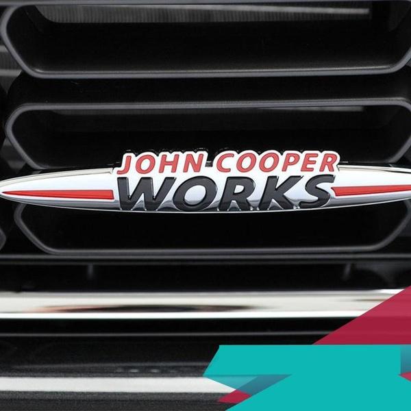 3D JCW Metal Car Logo Badge Stickers for MINI Cooper Head Grill S ONE Clubman Countryman R55 R56 F55 F56 R60 R61 F54 F57 R52 F56