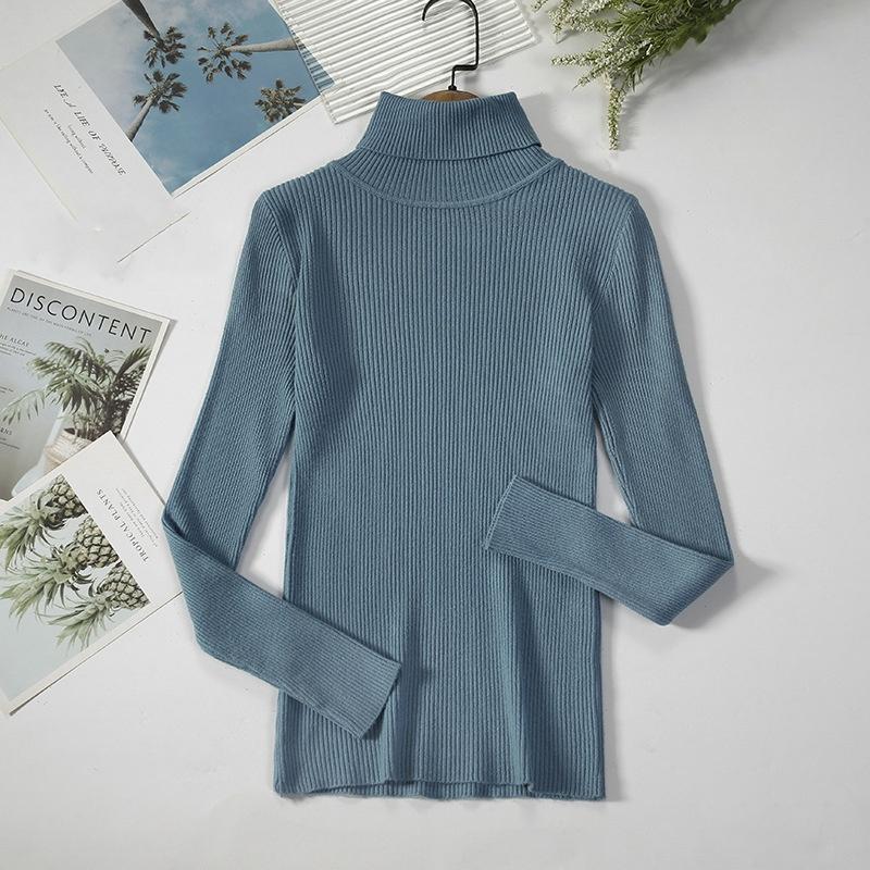 Women's Classic Versatile Temperament High Neck Knitted Base Sweater Pullover Knitted High Neck Sweater