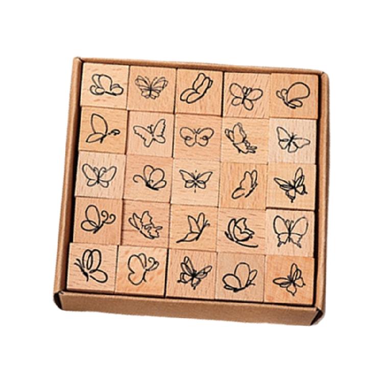 Flower Butterfly Themed Stamp Wood Decorative Stmap for Card Making Scrapbooking Photo Album Journaling Craft Project