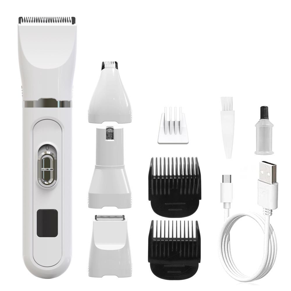 2026 Multifunctional Ceramic Pet Shaving Device New Electric Nail Grinder Digital Display USB Charging Stainless Steel Dogs белый