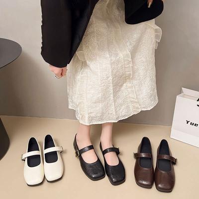 Leder Flachboden Ein-Pedal Einzelne Schuhe Damen Kleine Lederschuhe 2025 Frühling und Sommer Neu Feenwind Wort mit Mary Jane Damenschuhen