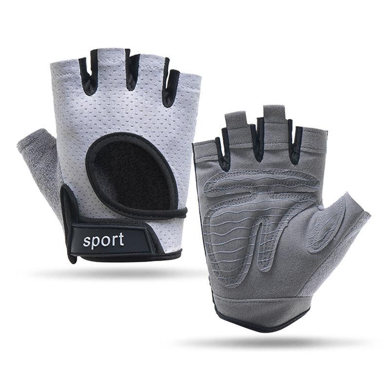 Men's and women's yoga gym sports outdoor half finger non-slip mesh back hole