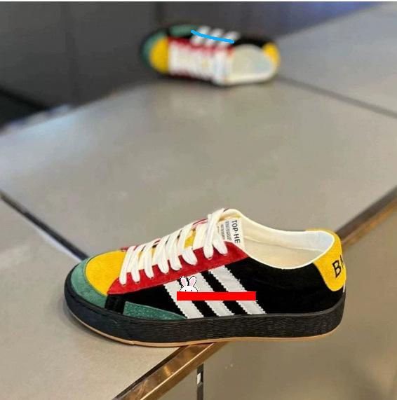 

Color matching three bars new leather platform comfortable casual shoes bm 38 leather shoe size