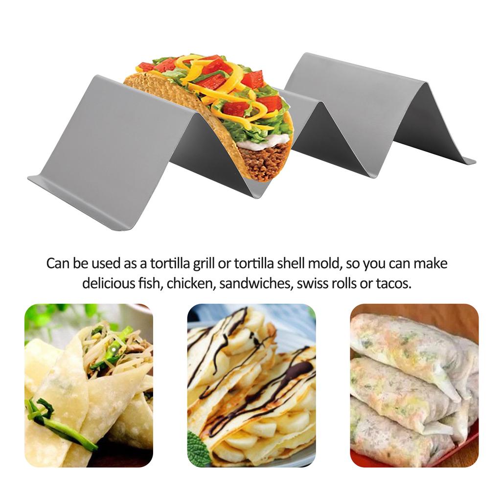 Taco Tray Holds 4 Tacos Keep Upright 304 Stainless Steel Taco Holder for Home Party Gathering