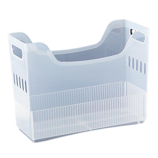 Kitchen Storage Box with Built-in Pulley Design Plastic Scrapbook Paper Storage Case Transparent Storage Bin