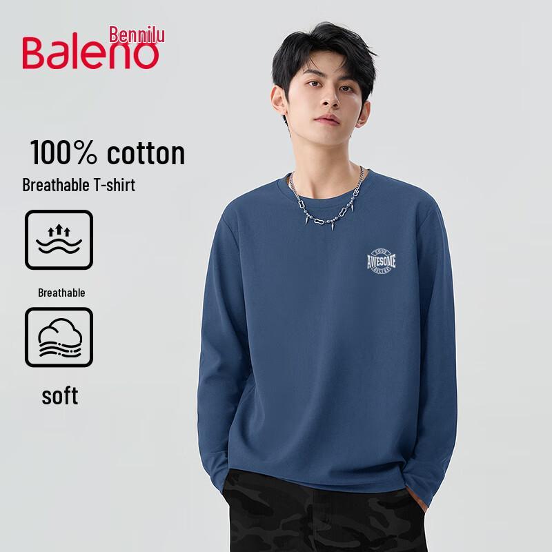 Baleno Men s Long Sleeve Heavyweight Cotton T-Shirt XL
