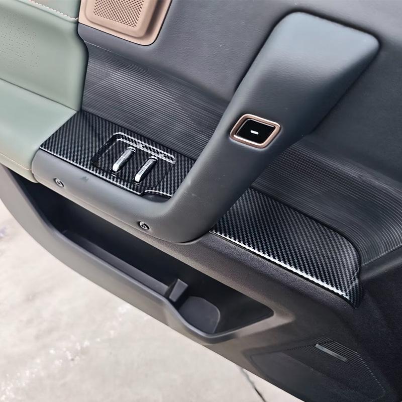 For Chery Jaecoo J6 Icar 03 2024-2026 ABS Carbon Fiber Car Door Window Button Frame Cover Trim Interior Car Accessories LHD RHD