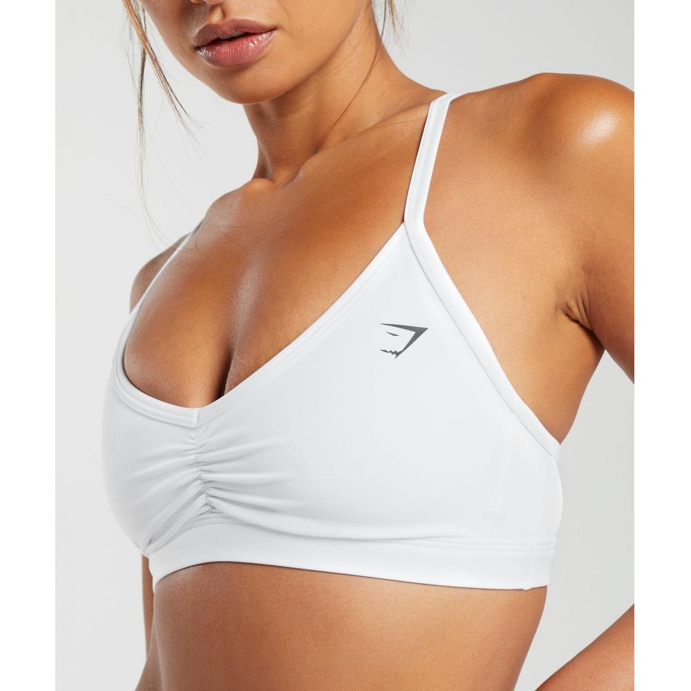 Gymshark Sutien sport cu bretele cu volan alb B6a6i Wb57