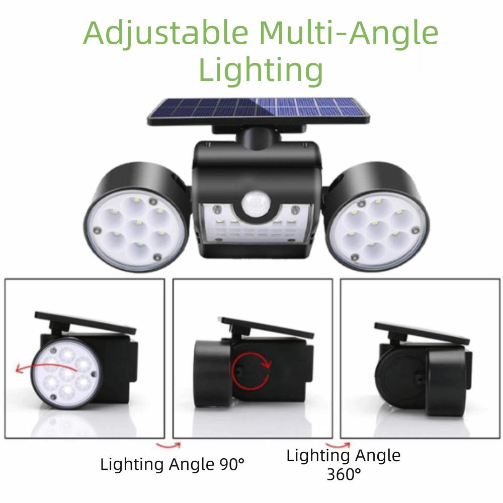 Rotating Design Motion Sensor Lights Dual Head Solar Wall Lights Security Lights Garage Use