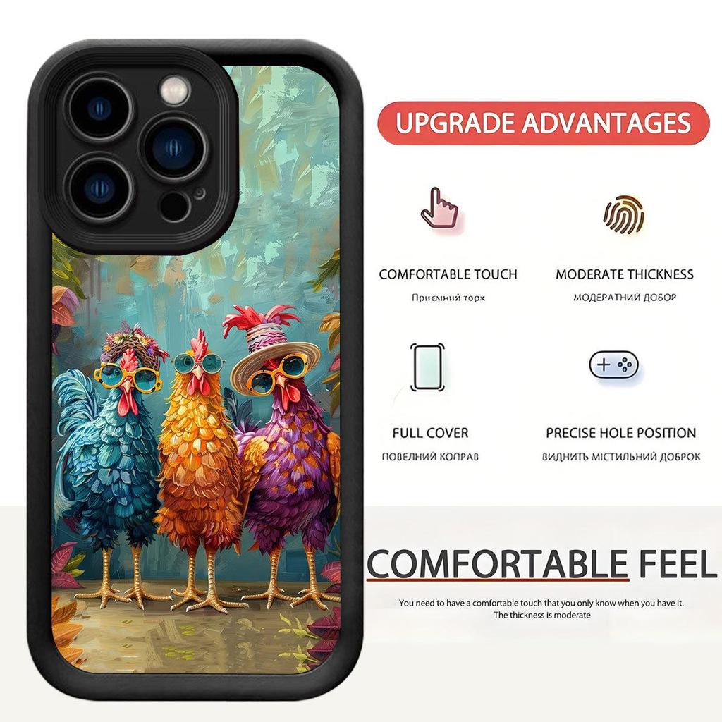 Sunglasses Chicken Black Groove Phone Case for iPhone 14/15/16/17 Pro Max