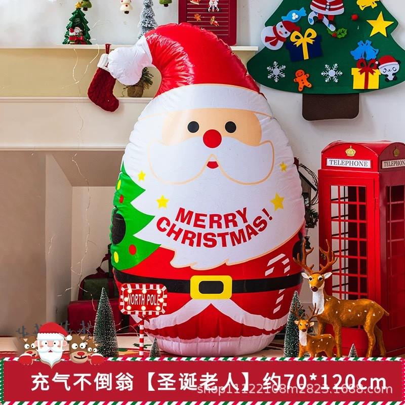 Christmas Inflatable Santa Snowman Tumbler Outdoor Yard Decor PVC Xmas Party Prop