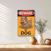 Metal Wall Art Sign Angry Dog Outdoor Fence Decor