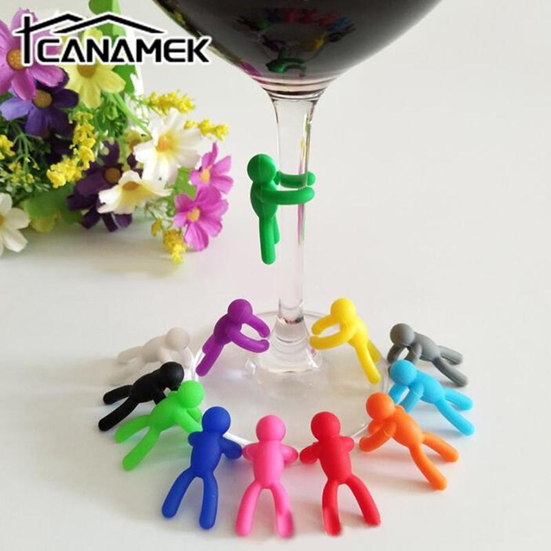 Cool Wine Beer Glasses Recognizer Party Dedicated Suction Cup Wine Glass Silicone Label Marker Kitchen Bar Accessories