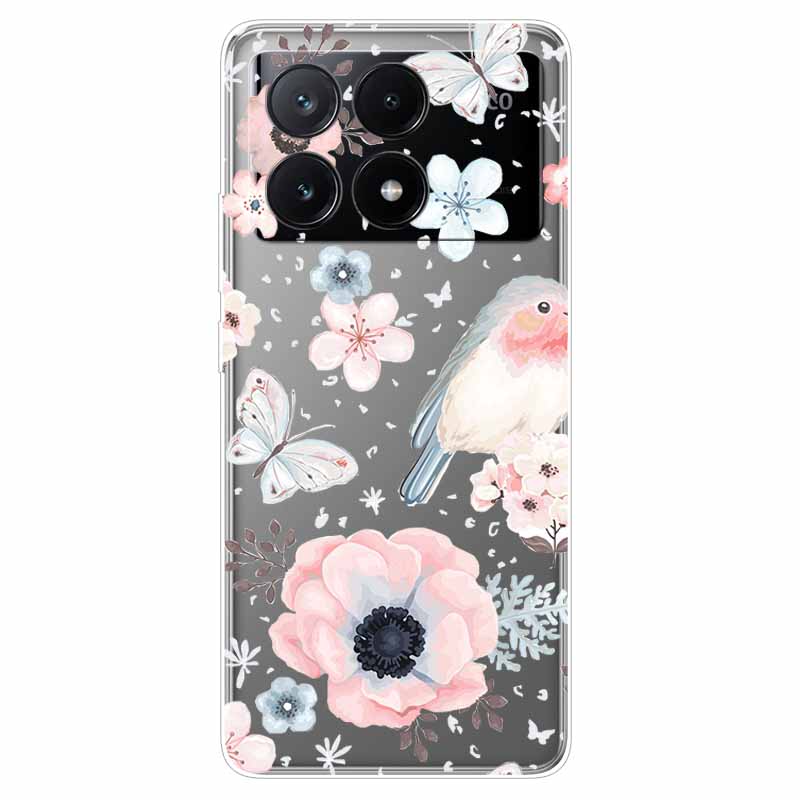 For Xiaomi Poco X6 Pro Case Transparent Cute Soft Silicone TPU Coque for Poco X6 / X6 Pro 5G Phone Cover X 6 X6Pro Clear Shells