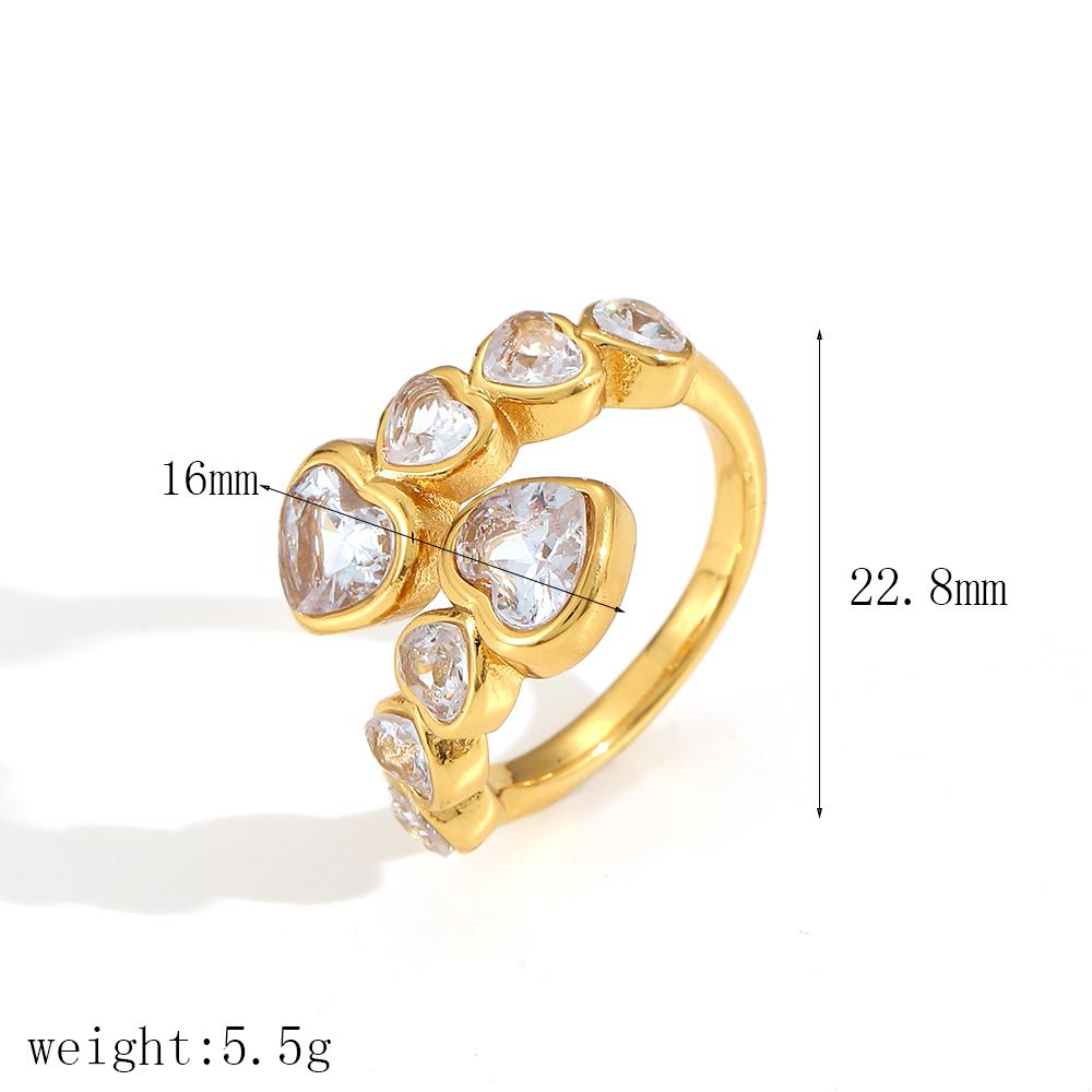 Dainty 18K Gold Plated Stainless Steel Turquoise Zircon Rings Lava Hammered Texture Evil Eyes Rectangle Rings Jewelry