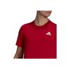 Adidas Pure Color Logo Training Casual Knit Short Sleeve T-Shirt Men Tops Red GR0516