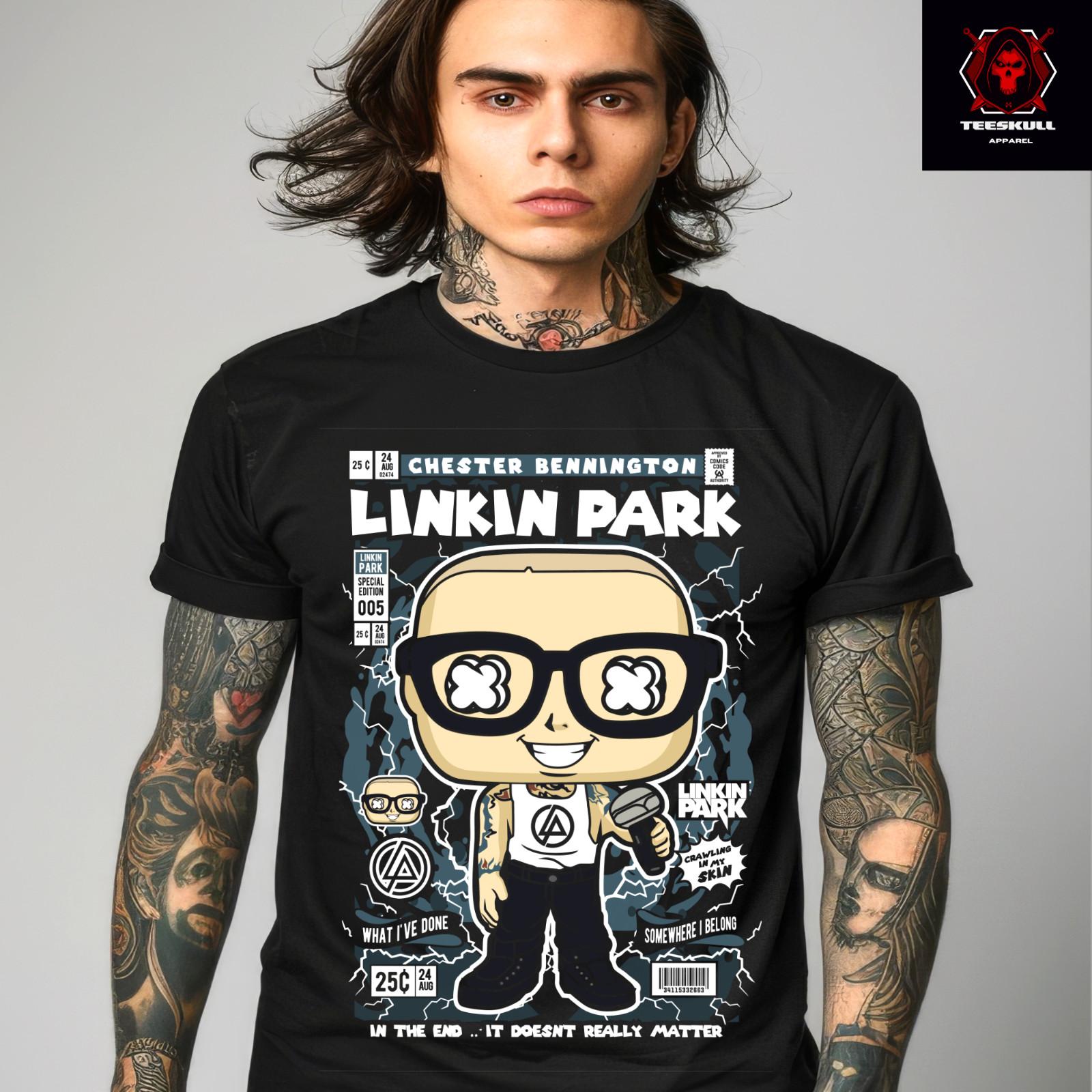 26 Chester Bennington | Comic Rock Icon Band Tee Unisex T-Shirt S–3XL Unisex T-Shirt M