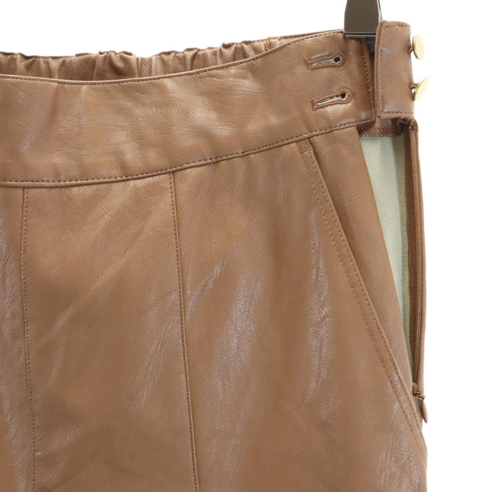 Unused Allureville Fake Leather Pants 2 Brown Women Used